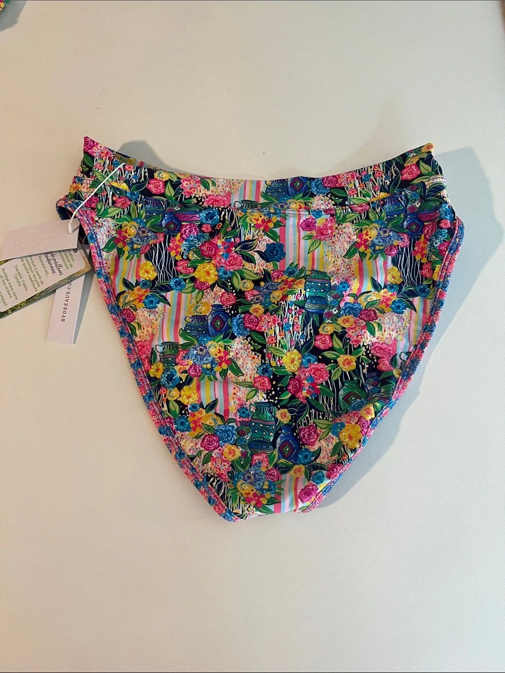 NWT Bydee By DeauS Floral High-Rise Bikini FLORENCE Bottom Soliel